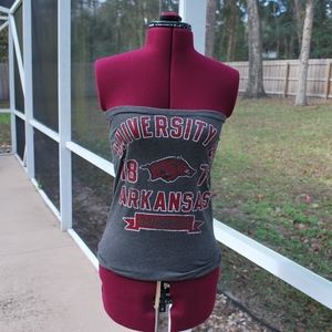Arkansas Racerbacks Strapless Tube Top Shirt S
